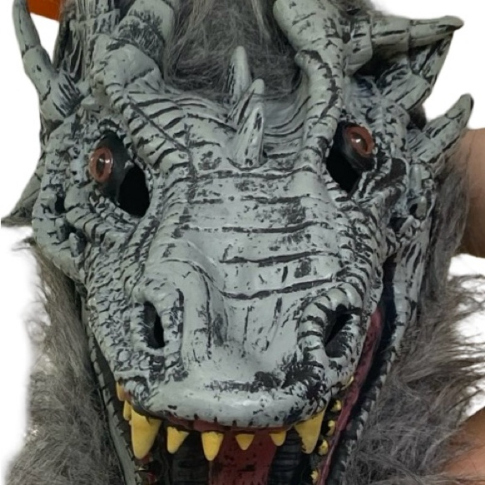 Teen/Adult Dragon Mask - Gray - Picture 3 of 4